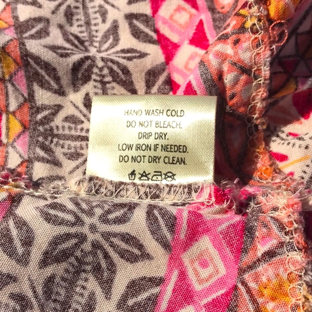 Miami Boho Brown Orange Pink Cream Floral Printed Halter Midi Dress Size Medium - Picture 16 of 16